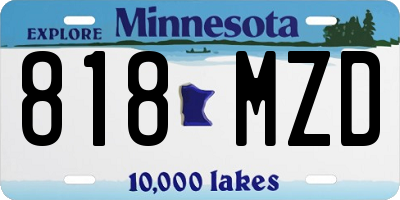 MN license plate 818MZD