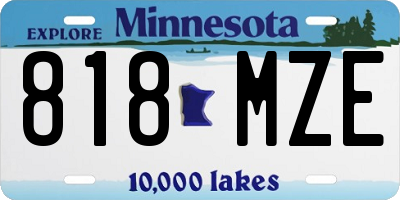 MN license plate 818MZE