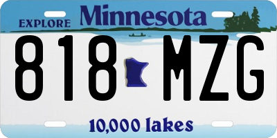 MN license plate 818MZG
