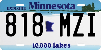 MN license plate 818MZI