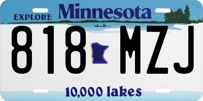 MN license plate 818MZJ