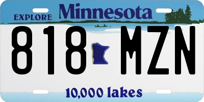 MN license plate 818MZN