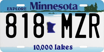 MN license plate 818MZR
