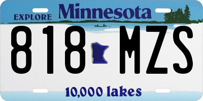 MN license plate 818MZS