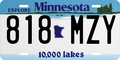 MN license plate 818MZY