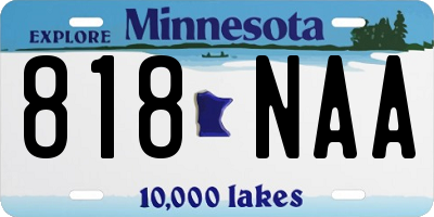 MN license plate 818NAA