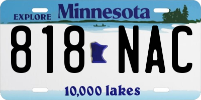 MN license plate 818NAC
