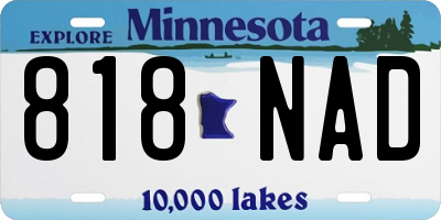 MN license plate 818NAD
