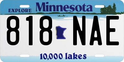 MN license plate 818NAE