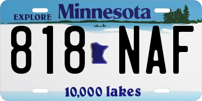MN license plate 818NAF