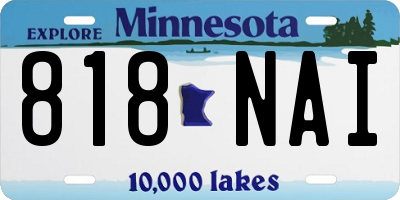 MN license plate 818NAI