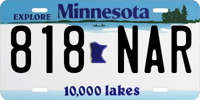 MN license plate 818NAR