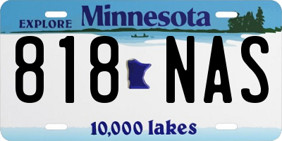 MN license plate 818NAS