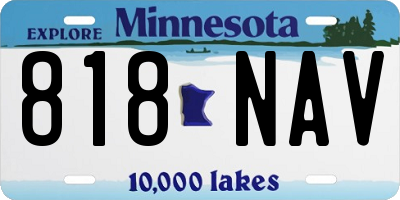 MN license plate 818NAV