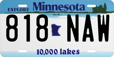 MN license plate 818NAW