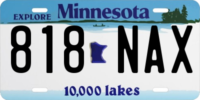 MN license plate 818NAX
