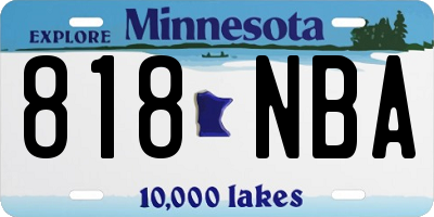 MN license plate 818NBA