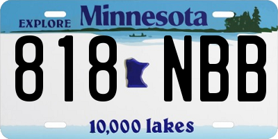 MN license plate 818NBB
