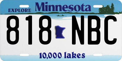 MN license plate 818NBC