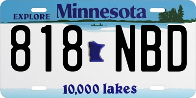 MN license plate 818NBD