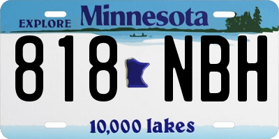 MN license plate 818NBH