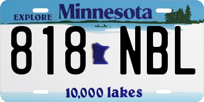 MN license plate 818NBL