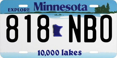 MN license plate 818NBO