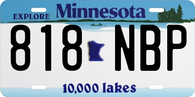 MN license plate 818NBP