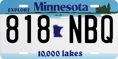 MN license plate 818NBQ