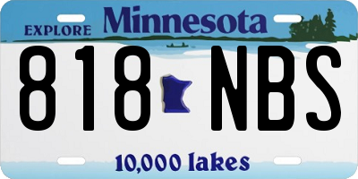 MN license plate 818NBS