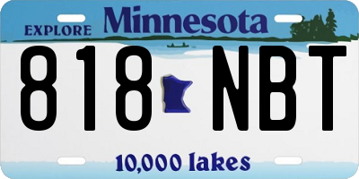 MN license plate 818NBT