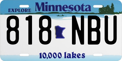 MN license plate 818NBU
