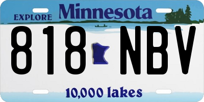 MN license plate 818NBV