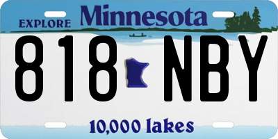 MN license plate 818NBY