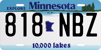 MN license plate 818NBZ