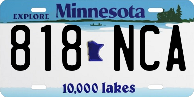 MN license plate 818NCA