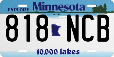 MN license plate 818NCB