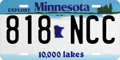 MN license plate 818NCC