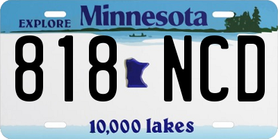MN license plate 818NCD