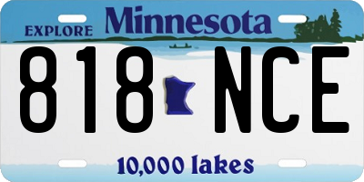MN license plate 818NCE