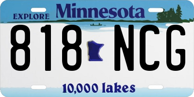 MN license plate 818NCG