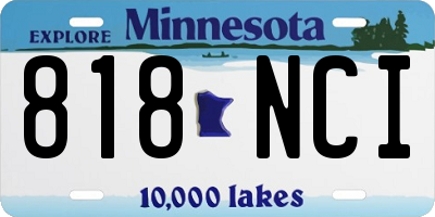 MN license plate 818NCI