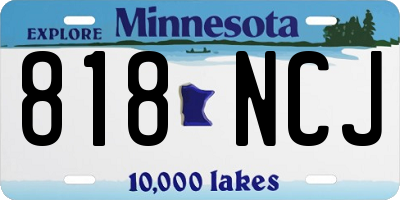 MN license plate 818NCJ