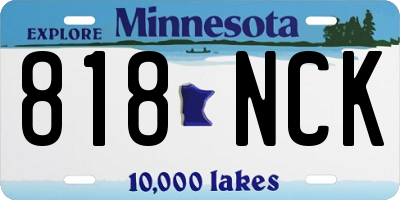 MN license plate 818NCK
