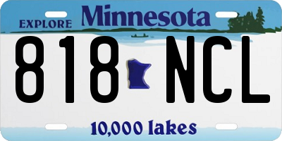MN license plate 818NCL