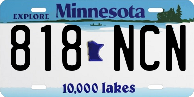 MN license plate 818NCN