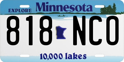 MN license plate 818NCO