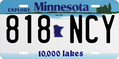 MN license plate 818NCY