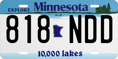 MN license plate 818NDD