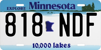 MN license plate 818NDF